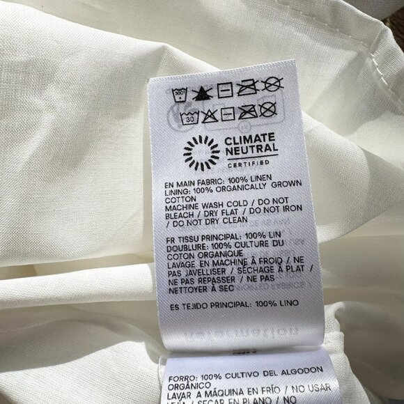 NWT Reformation Malvina Linen Puff-Sleeve Mini Dress White 10 - Picture 10 of 12